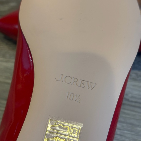 J.Crew Red Patent Leather Pointed Toe Mary Jane Ballet Flats Sz 10.5 EUC - Picture 10 of 10